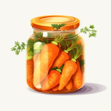 clipart of an open jar of baby food carrots