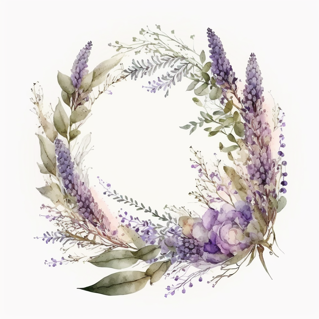 lavender wreath cliparts