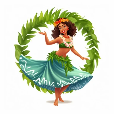 a hula dancer on a white background for digital clipart