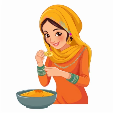 indian cliparts for cute punjabi girl eating food
