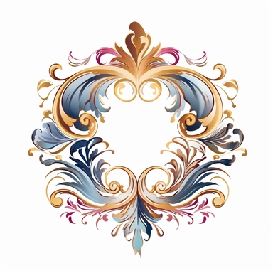 Clipart inspired by vintage design elements like ornate frames, filigree, or decorative flourishes can add a touch of nostalgia and sophistication to logo designs white background, flat, icon