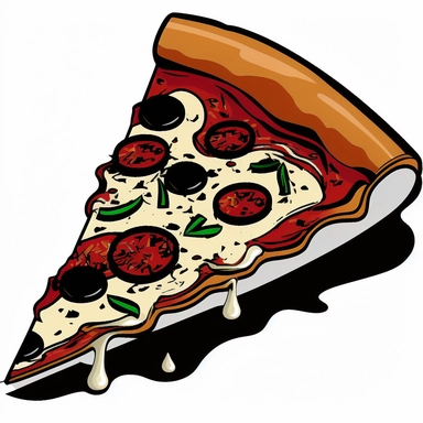 pizza slice, black, clipart