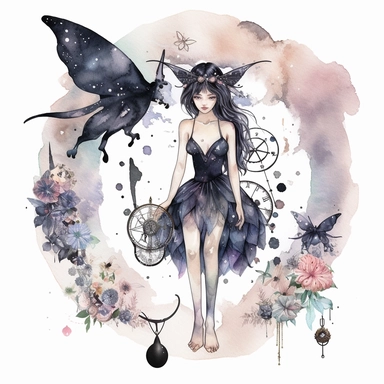 Watercolor Gothic Fairy Clipart, Free Commercial Use, Mystical clipart, Gothic Fairy Clipart, Fairies PNG, Gothic Fairy PNG, Scrapbook