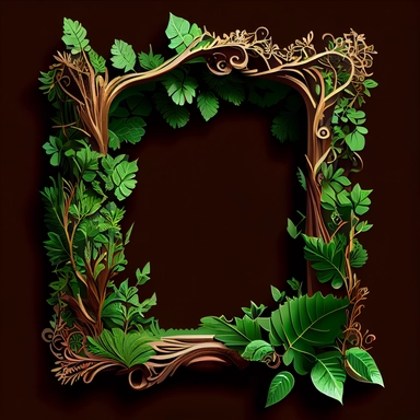 forest greenery frame clipart, pvc carving--ar 3:2