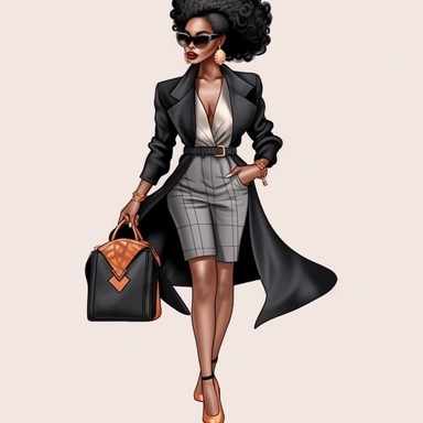 Queen Beautiful Black Girl Magic Melanin Black Woman Afro Fashion girl African American clipart white suit girl clipart, Black woman png, Fashion clipart girl, Boss lady clipart, Black girl clipart, Black women clipart a beautiful black woman, smile, purse clipart, heels clipart, 2020s fashion