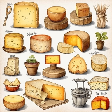 beautiful french cheese Clipart - 13 High Quality JPGs - Digital Download - Card Making, Mixed Media, Digital Paper Craft