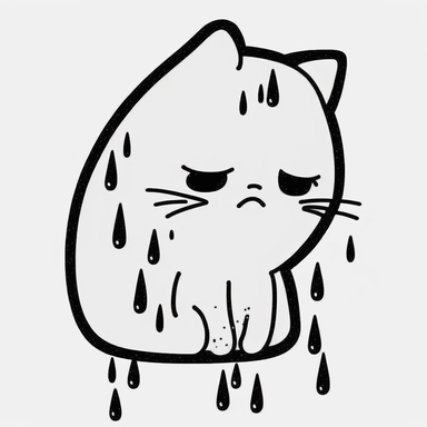 sad cat outline clipart