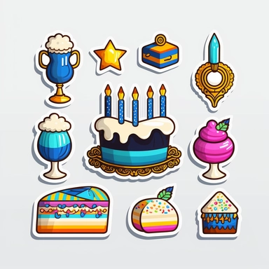 vector sticker design, Hanukkah clipart, white background, flat colors