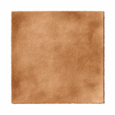 square suede swatch with pinked cut edges, color very pale brown, suede texture, in the style of commercial swatch, white background, grain, clipart