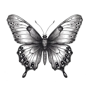 sketch butterfly clipart, white background