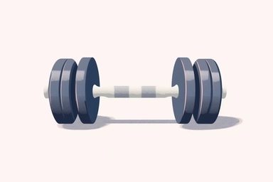 flat vector art of a dumbbell clipart, subtle pastel grey and navy color variation, on white background, 4k uhd
