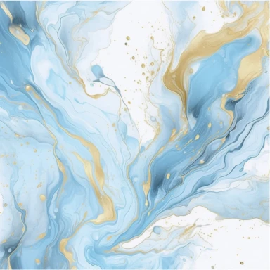 Watercolor pastel light blue liquid marble background, light colors, golden swirls finish, watercolor clipart, minimalist, isolated white background, 8k