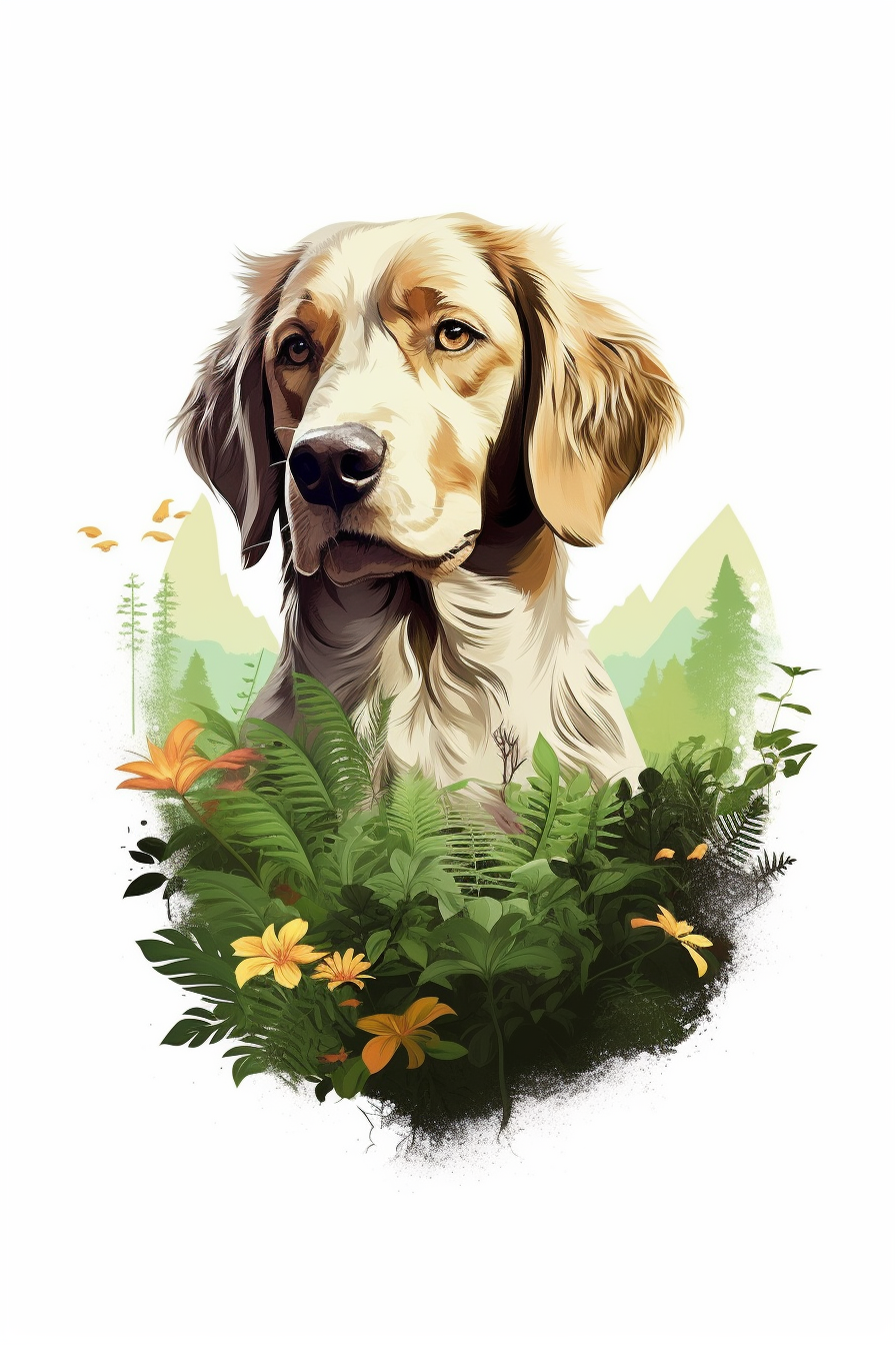 dog sunset cliparts