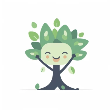 a minimalist clipart suitable for printing on yoga bibs for kids. The clipart should be simple and playful, with clean lines and a maximum of 2 colors. It should depict a tree doing a yoga pose or a fun plant cartoon character practicing yoga.
