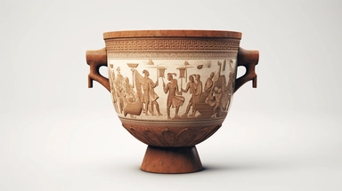 ancient greece krater, vintage style, white background, clipart photo-realistic, ultra sharp, simplicity, higher coherence, minimalism, ultra detailed, hyper realistic details, beautiful, modern, OC rendered, 32k uhd , insane details, intricate details, Photoshoot, Depth of Field, captured with Phase One XF IQ4 camera , 200 Mega Pixel lens,