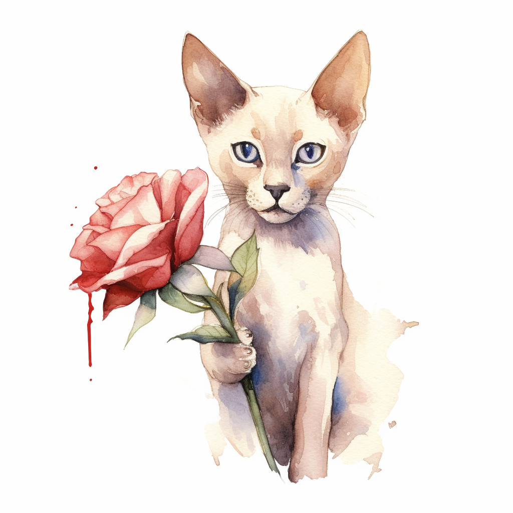 flower cat cliparts