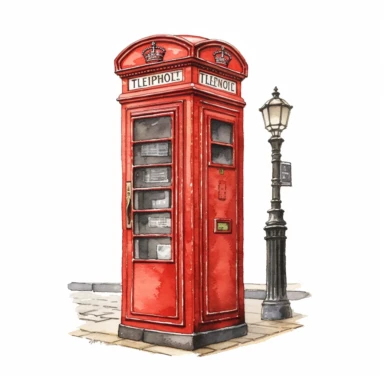 royal mail London UK, watercolour illustration clipart, extremely detailed, 4k, high quality, isolated on white background - <@1098423716465102849> (relaxed)