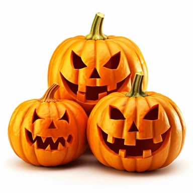 clipart of evil jack-o-lanterns on white background, clearly defined separate image, high quality--ar3:4-no mockups, watermarks, numbers, writing, letters--q2--v5.1--s1000