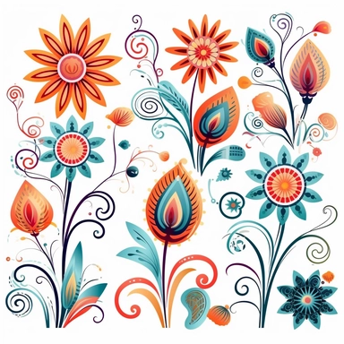 abstract flowers clip art