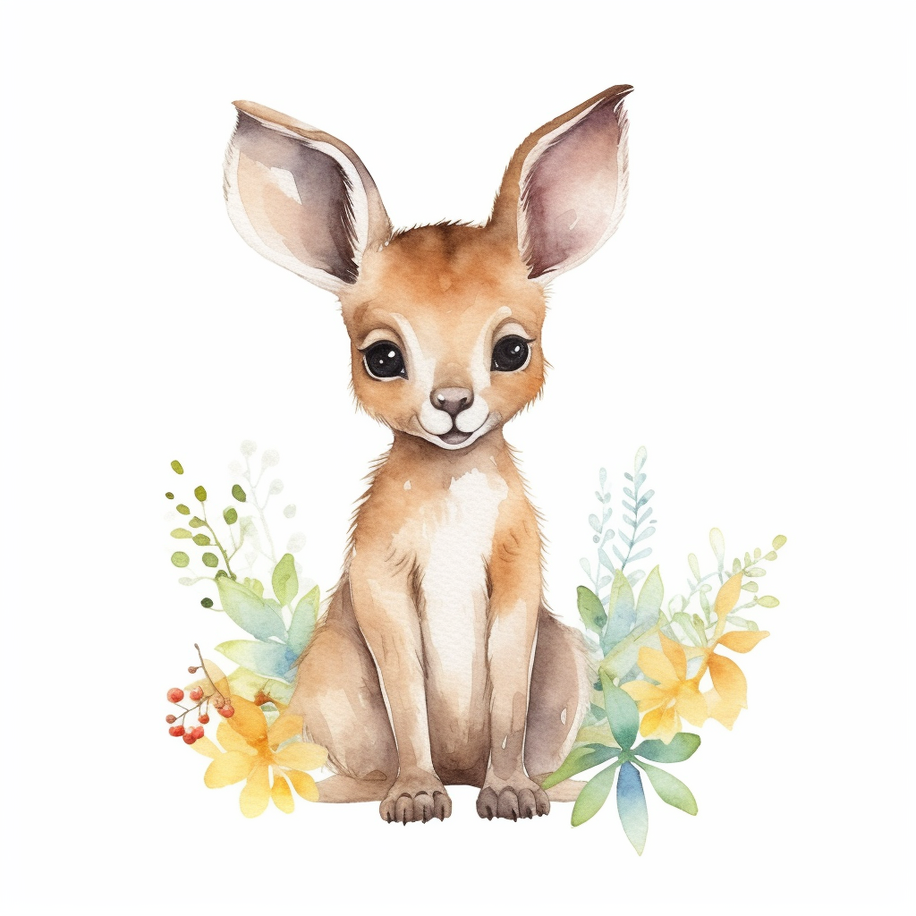 baby kangaroo cliparts