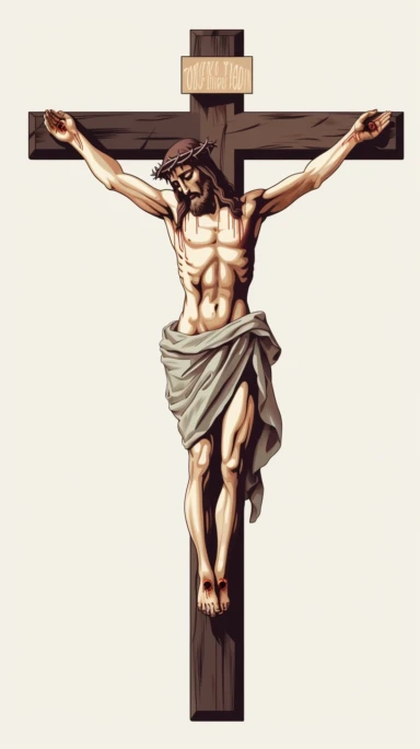 Clipart of Jesus Christ on a cross