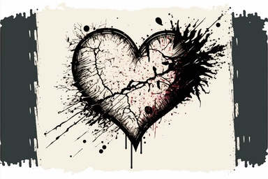 Heart and arrow shaped tangled grungy scribble hand drawn with thin line, divider shape. Isolated png clipart cutout
