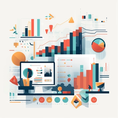 A sleek and modern scene showcasing a selection of clipart images that are perfect for business and corporate use. This image could feature icons, symbols, and other design elements that are commonly used in presentations, reports, and marketing materials