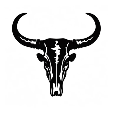longhorn steer skull Silhouette clipart