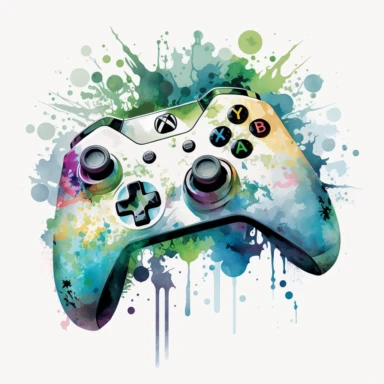 xbox controller, watercolor, collection, vector, clipart, white background