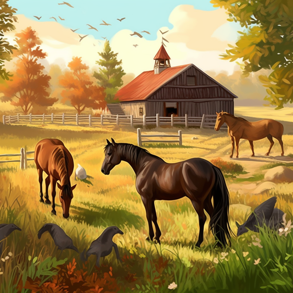 farm scene cliparts