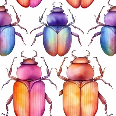 watercolor cute beetle , clipart style