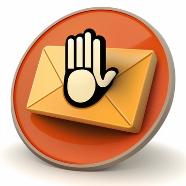 clipart of a stop hand with an email in the middle of it