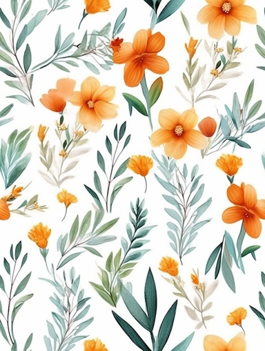 flora, flowers, Watercolor, vector, white background, clipart, Seamless patterns, repeating patterns design, flat illustration, outlined , Vector, 4K, Art station, digital print, highly detailed clean, A detailed illustration a field,3D vector art, cute and quirky, fantasy art, watercolor effect, bokeh, Adobe Illustrator, hand-drawn, digital painting, low-poly, soft lighting, bird's-eye view, isometric style, retro aesthetic, focused on the character, 4K resolution, vector image, photorealistic 