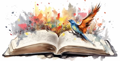 Adorable open watercolour book, magic birds flying out, vivid colours, watercolor clipart, white background, I can’t believe how beautiful this is