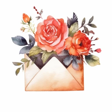 love letter watercolor clipart