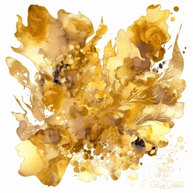 clip art gold alcohol ink with gold glitter