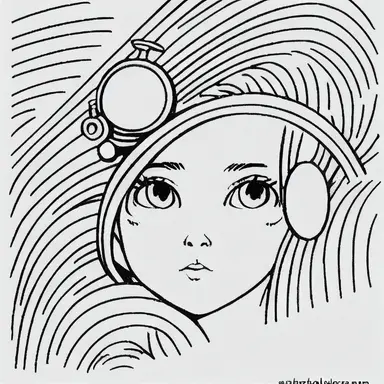 perfectly shaped thick lines, 1 simple drawing, 1 , 1bit, 1 white steampunk little girl, 1 sticker art, 1 color by numbers, 1 coloring page for adults, 1 , printable outlined artwork, 1 coloring book page, 1, line art, 1 white backdrop, crisp lines, vector image, svg style, clipart style,