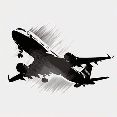 black airplane clipart silhouette, transparent background