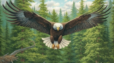 american eagle in flight, with claws open for attack, wings wide open, front view, fully framed, intricate details, green background, clipart,--v 5,