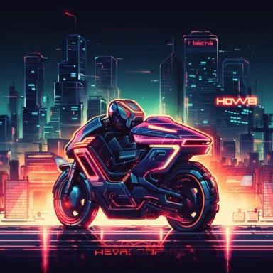 honda in the future, cyberpunk, 2d, logo clipart