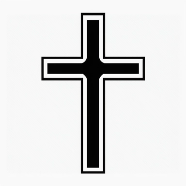 simple outline of a christian cross, clipart, svg cut file, flat 2d, vector shape, black and white, minimalist, adobe illustrator