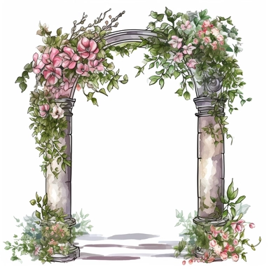 Wedding ceremony arch vector clipart on white background
