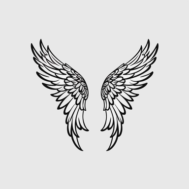 Angel Wings Svg , Angel Wings Clip Art, Wings Cut File For Silhouette, white background