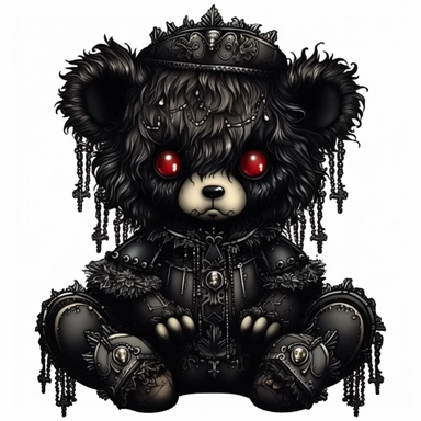cute gothic teddy bear clip art