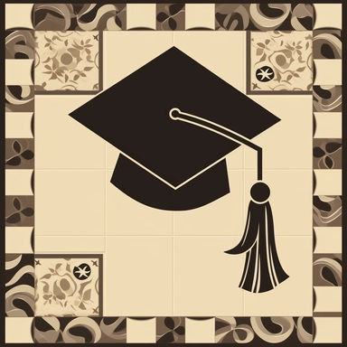 graduation clip art, cap and diploma tile