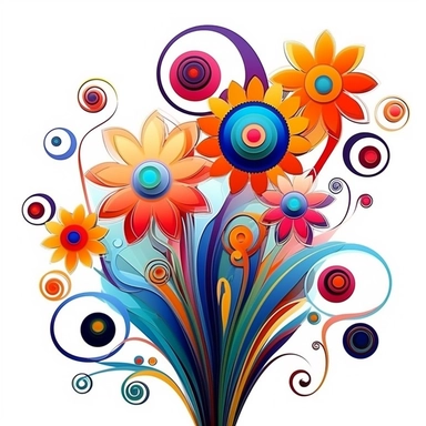 abstract flowers clip art