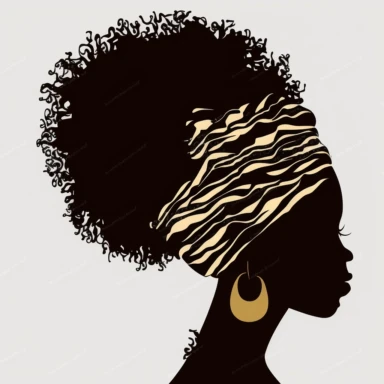 Black Woman silhouette, Afro female, hairstyle, cartoon, vector, sharp focus, super detailed, illustration, 16:9, v4, q2, 16k, High quality, clipart