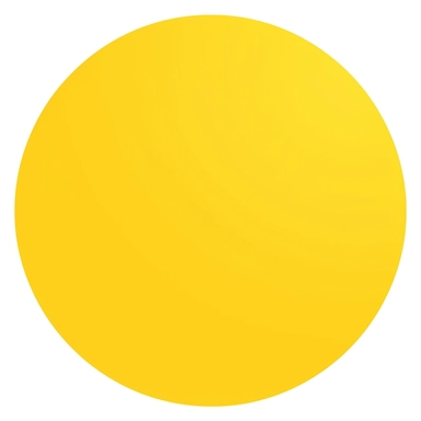 yellow circle, front view, in the style of 2d clipart, white background ,--ar 4:3