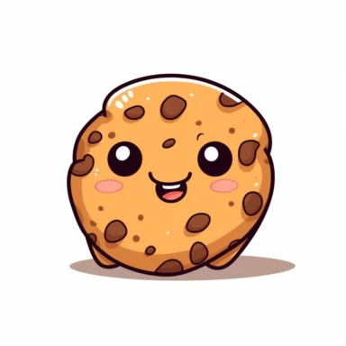 Cute and Kawaii Cookie with a Bite Taken Clipart on a White Background