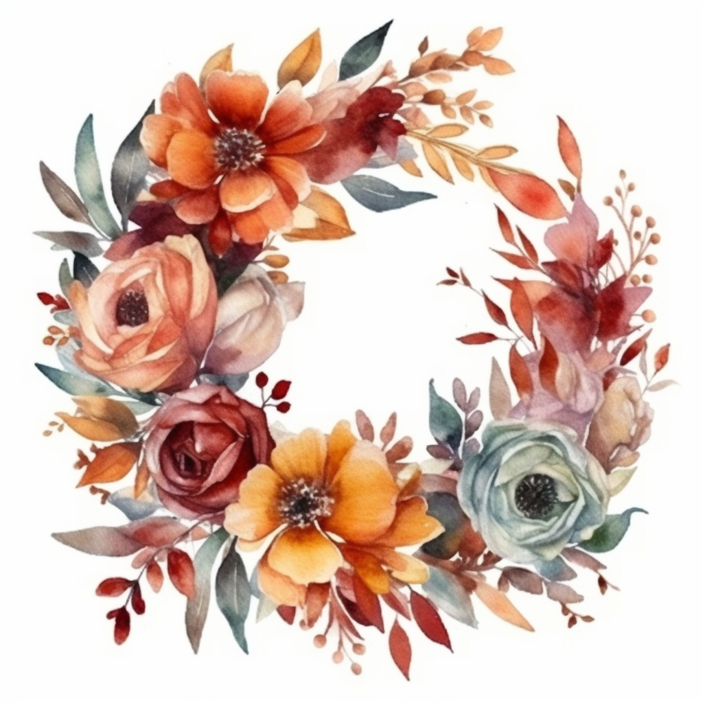 fall flowers cliparts